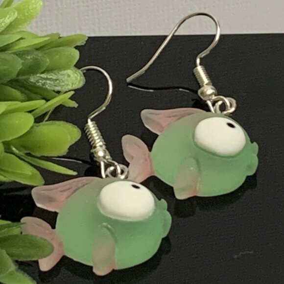 Fish Earring, Silly Animal Earring, Fish Jewelry, Gift Idea, Nautical Earrings - Picture 2 of 6